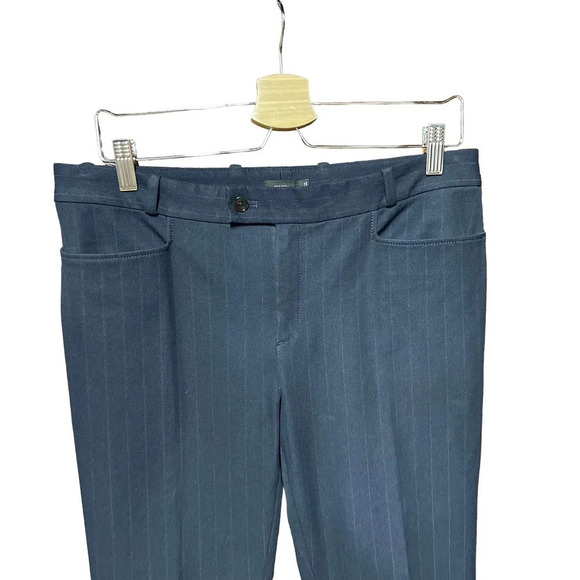 JOSEPH Rocket Gabardine Stripe Jacquard Navy Blue Trouser Pants Size 42 / US 10 - Picture 2 of 11